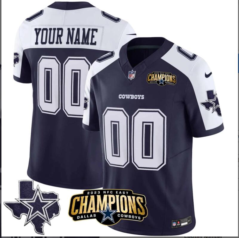 Men2024 Nike NFL  Dallas Cowboys  2023 NFC East Champions Patch Vapor Custom Jersey ->customized nfl jersey->Custom Jersey